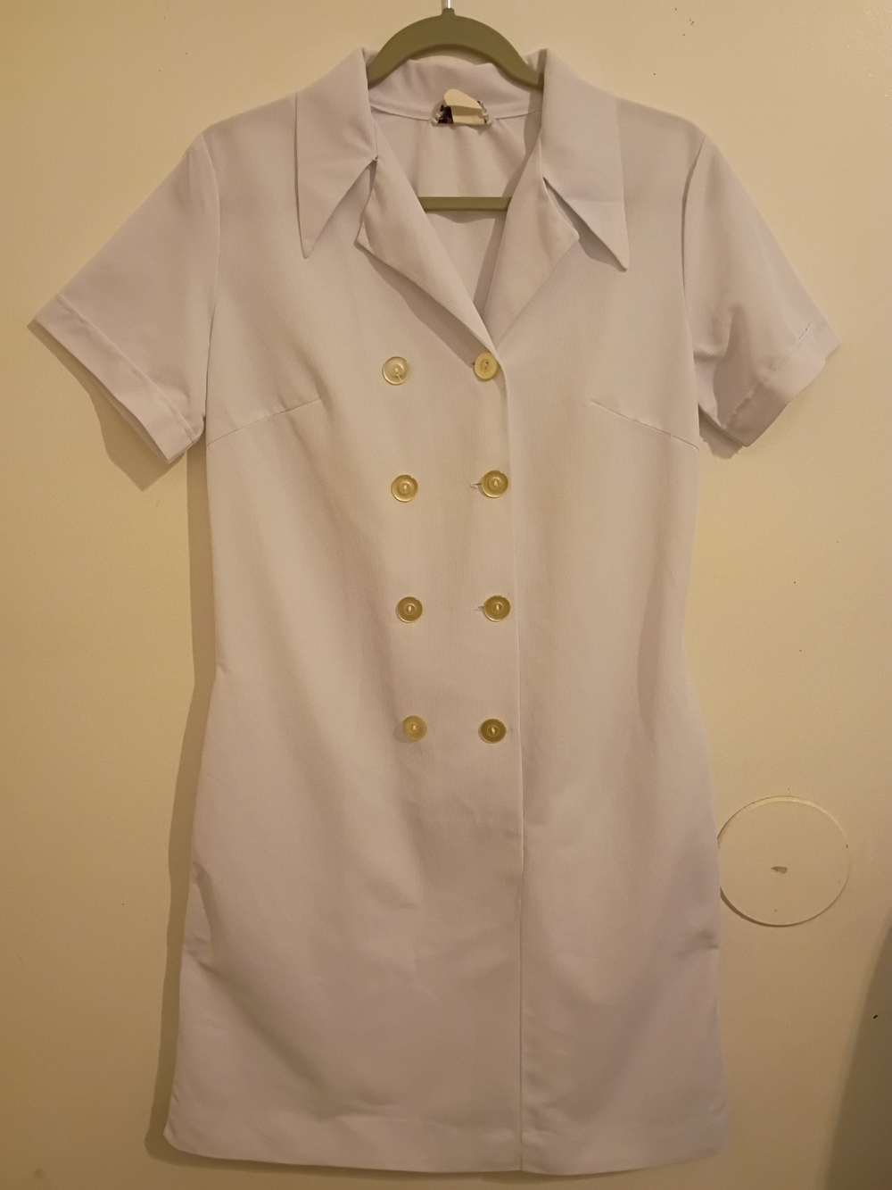 VTG Bob Evans Bobbies‎ 60s Classic Short-Sleeve White Uniform Sz 13/14